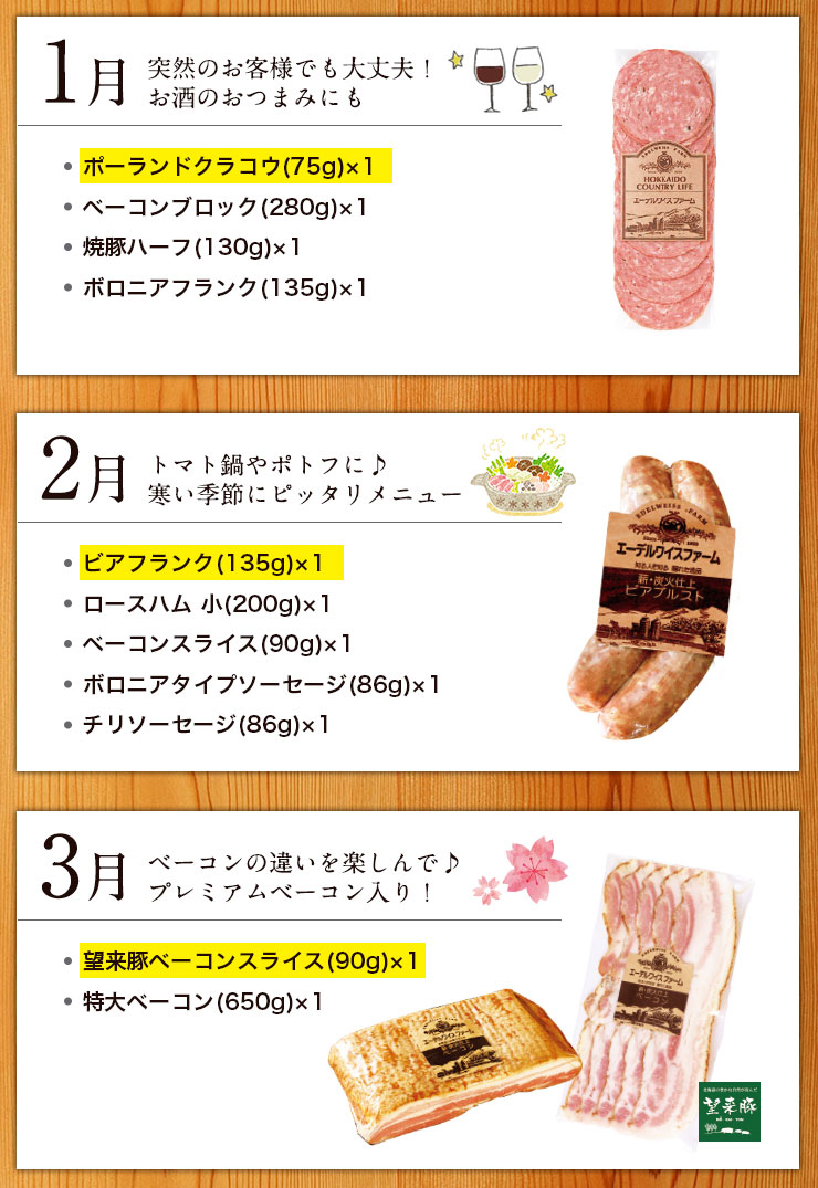 ハム ベーコン ソーセージが毎月楽しめる 特別頒布会12ヶ月コース ハム ベーコン ソーセージが毎月楽しめる 特別頒布会12ヶ月コース