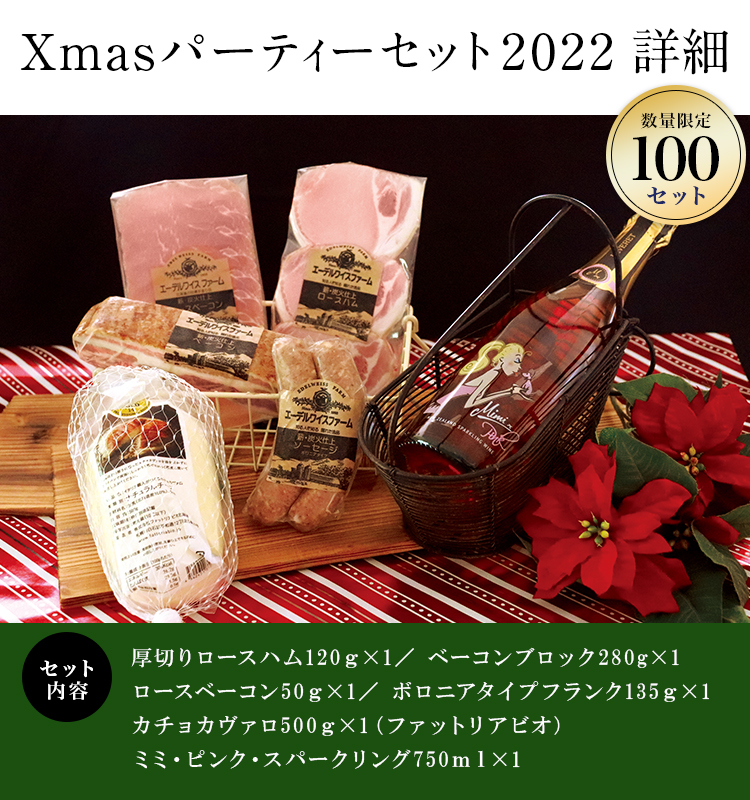 【数量限定】クリスマスパーティーセット ハム・ベーコン・ソーセージ・チーズ・スパークリング