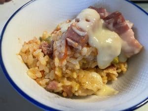 アスパラとベーコン釜めし〜ラクレットチーズのせ